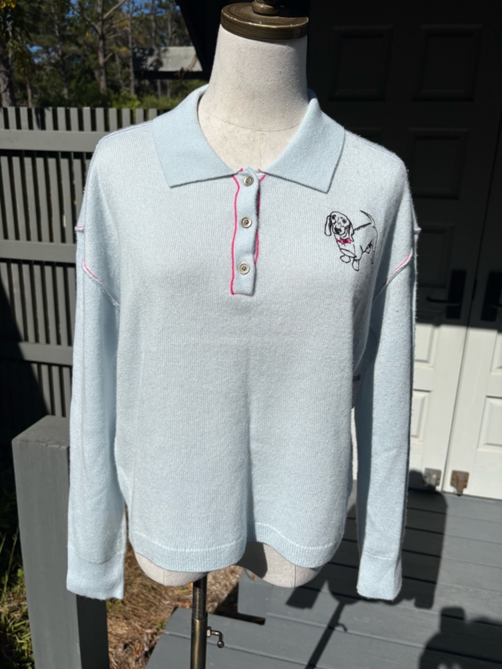The Jensen Cashmere Cropped Polo Sweater by Pilcro Anthropologie